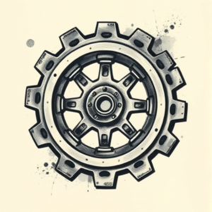 Painterly Gear Tattoo