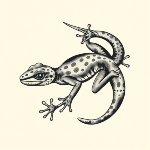 Painterly Gecko Tattoo