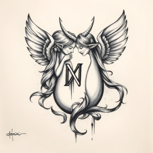 Painterly Gemini Tattoo