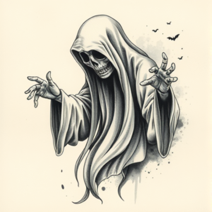 Painterly Ghost Tattoo
