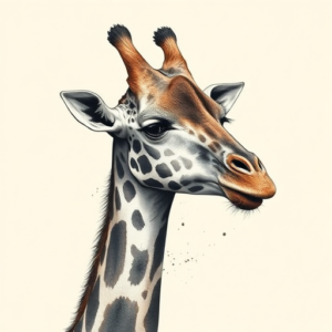 Painterly Giraffe Tattoo
