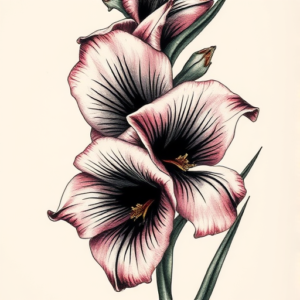Painterly Gladiolus Tattoo