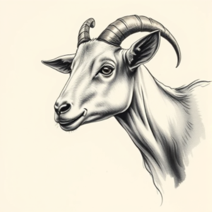Painterly Goat Tattoo