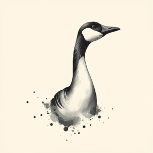 Painterly Goose Tattoo