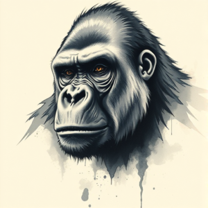 Painterly Gorilla Tattoo