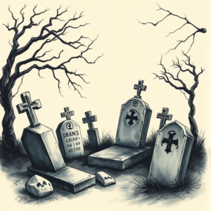 Painterly Graveyard Tattoo