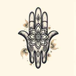 Painterly Hamsa Tattoo