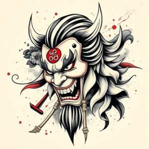 Painterly Hannya Tattoo