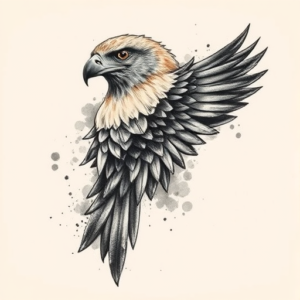 Painterly Hawk Tattoo