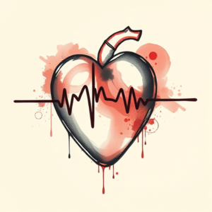 Painterly Heartbeat Tattoo