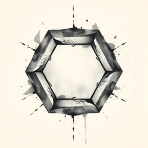 Painterly Hexagon Tattoo