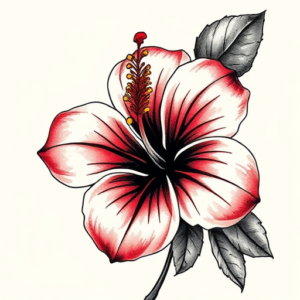 Painterly Hibiscus Tattoo