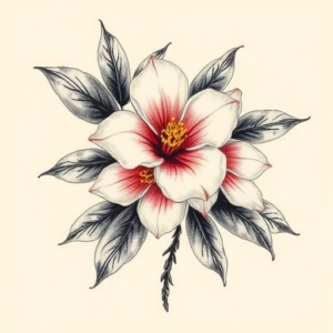 Painterly Honeysuckle Tattoo