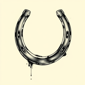 Painterly Horseshoe Tattoo