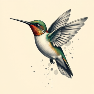 Painterly Hummingbird Tattoo
