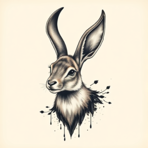 Painterly Jackalope Tattoo