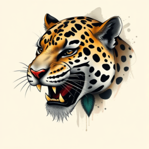 Painterly Jaguar Tattoo