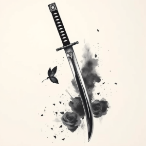 Painterly Katana Tattoo