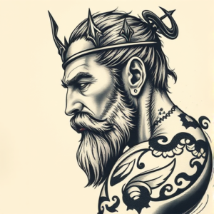 Painterly King Tattoo