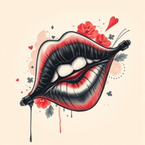 Painterly Kiss Tattoo
