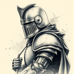 Painterly Knight Tattoo