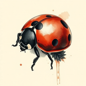 Painterly Ladybug Tattoo