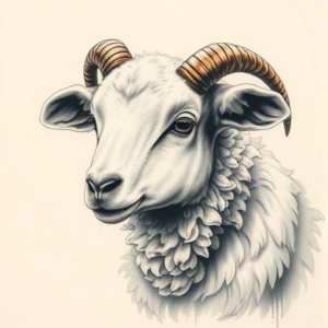 Painterly Lamb Tattoo