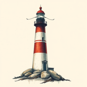 Painterly Lighthouse Tattoo