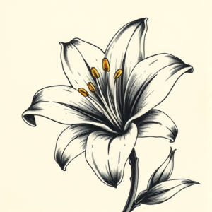 Painterly Lily Tattoo