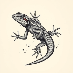 Painterly Lizard Tattoo