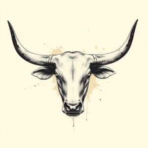 Painterly Longhorn Tattoo