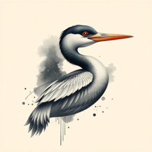 Painterly Loon Tattoo