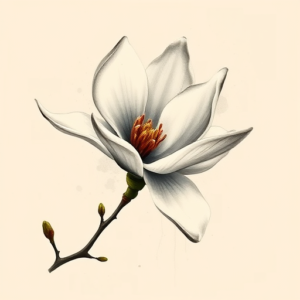 Painterly Magnolia Tattoo