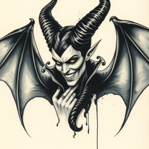 Painterly Maleficent Tattoo