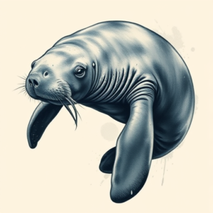 Painterly Manatee Tattoo