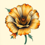 Painterly Marigold Tattoo