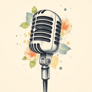 Painterly Microphone Tattoo