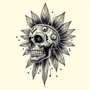 Painterly Mictlantecuhtli Tattoo