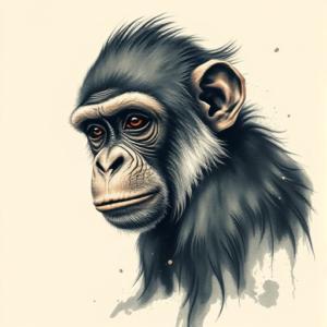 Painterly Monkey Tattoo