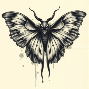 Painterly Mothman Tattoo