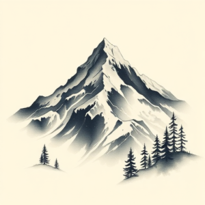 Painterly Mountain Tattoo