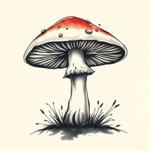 Painterly Mushroom Tattoo
