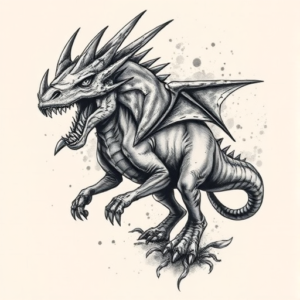 Painterly Mythosaur Tattoo