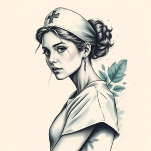 Painterly Nurse Tattoo