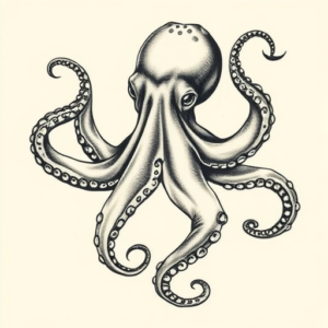 Painterly Octopus Tattoo