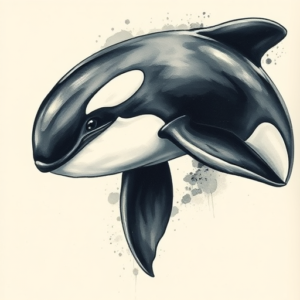 Painterly Orca Tattoo