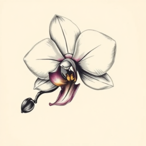 Painterly Orchid Tattoo