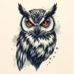 Painterly Owl Tattoo