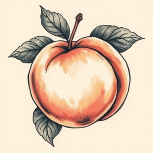 Painterly Peach Tattoo