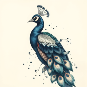 Painterly Peacock Tattoo